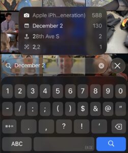 iOS screenshot of how to cull photos